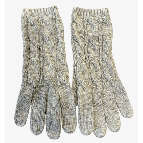 Talbots Gray Soft Cable Knit Lambswool Blend Gloves Lightweight but warm Classy - Picture 3 of 6